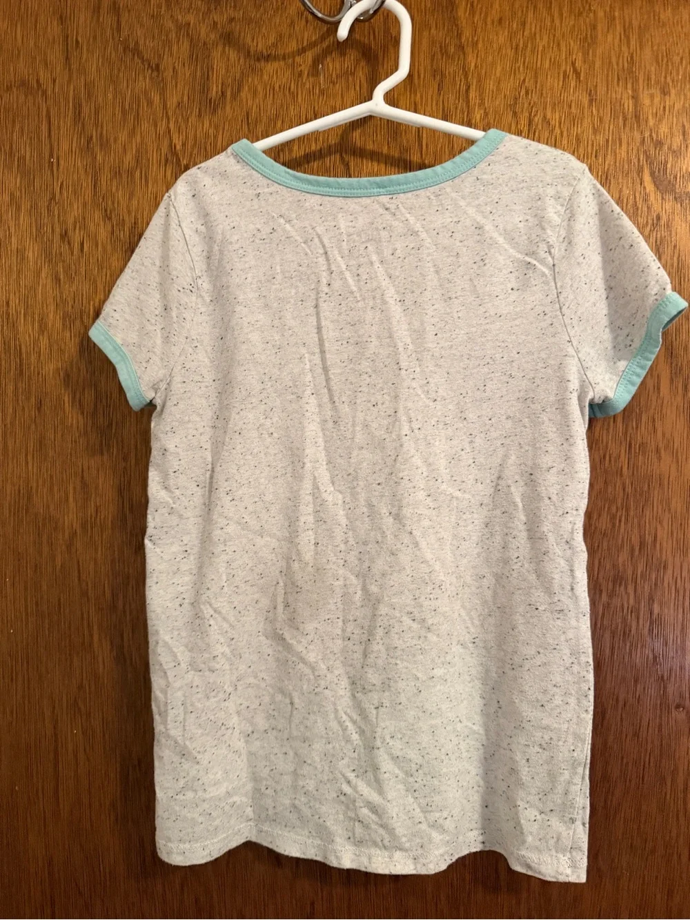 Justice Heather Gray Short Sleeve Tee with Mint Trim and Coral Accent